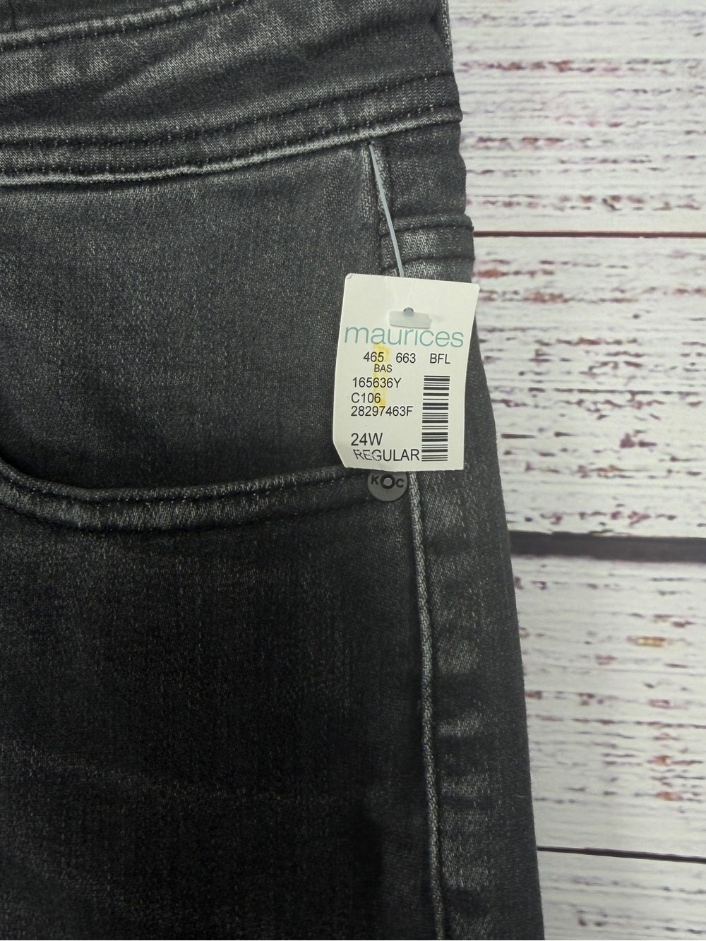 Plus Size KanCan™ Skinny High Rise Black Jean size 24W - Picture 4 of 9